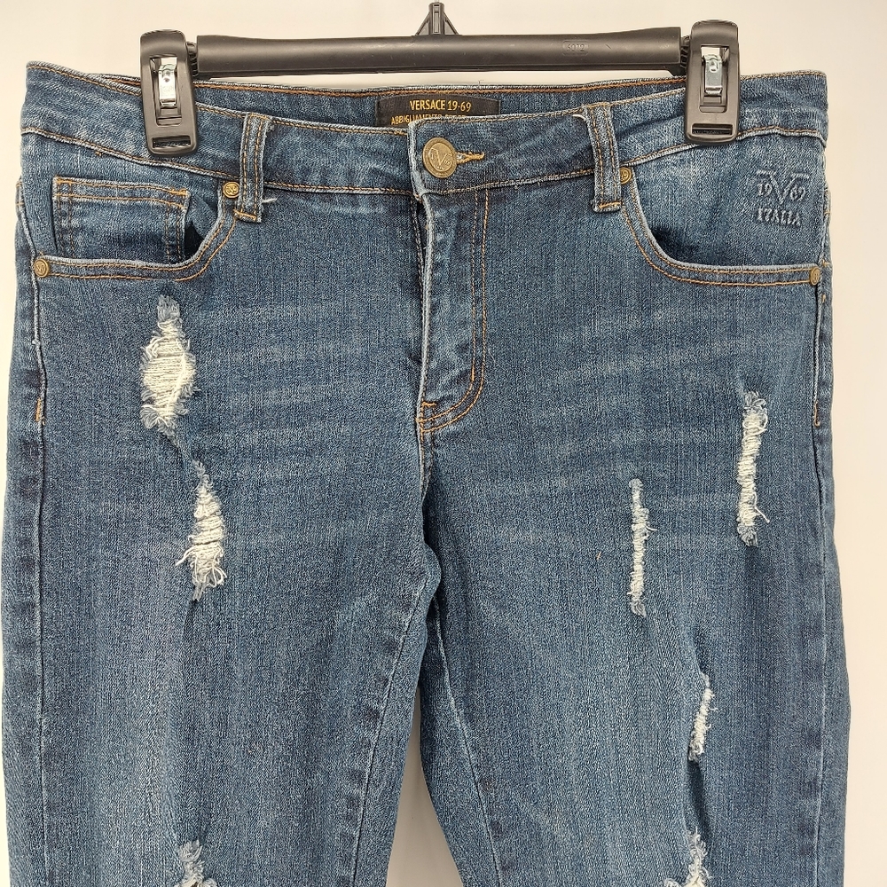 Versace 1969 mid rise skinny distressed jeans size 29 - Picture 2 of 9